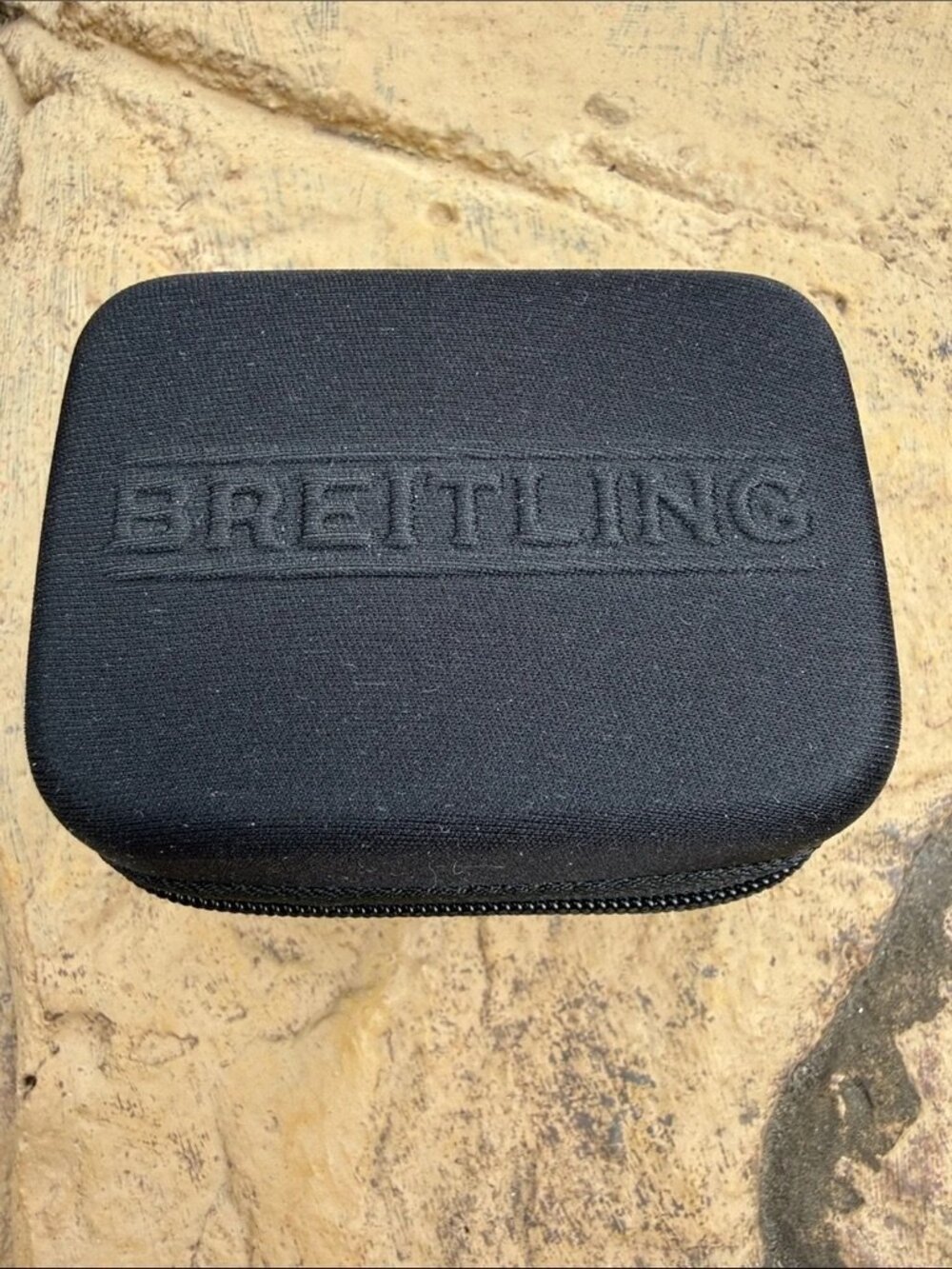 Breitling Black Travel Pouch/Case with Embossed Logo Foam and Dust Cloth